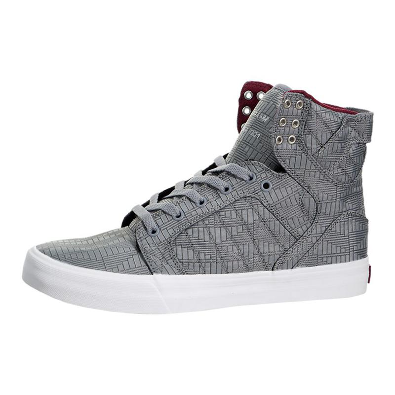 Buty Supra SKYTOP HF - Sneakersy Wysokie Męskie - Szare (KASI-07624)